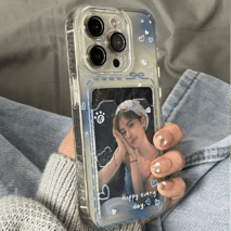 Gradient Transparent Kpop Photocard Polaroid iPhone Case - ArtGalleryZen