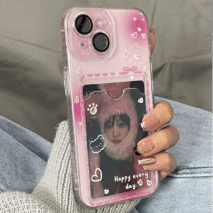Gradient Transparent Kpop Photocard Polaroid iPhone Case - ArtGalleryZen
