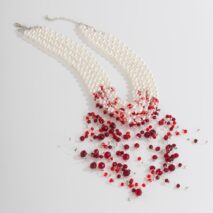 Halloween Chunky Crystal Tassel Dripping Blood Pearl Chain Choker Necklace - ArtGalleryZen