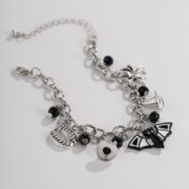 Halloween Crystal Tassel Bat Spider Fangs Pendant Bracelet - ArtGalleryZen