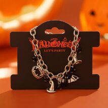 Halloween Crystal Tassel Bat Spider Fangs Pendant Bracelet - ArtGalleryZen