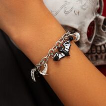 Halloween Crystal Tassel Bat Spider Fangs Pendant Bracelet - ArtGalleryZen
