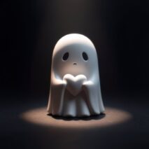 Halloween Cute Middle Finger Ghost Light Up Statue - ArtGalleryZen