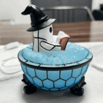 Halloween Ghost Bubble Bath Tiffany Lamp Night Light - ArtGalleryZen