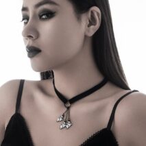 Halloween Ghost Pendant Velvet Necklace - ArtGalleryZen