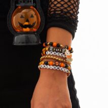 Halloween Layered Pumpkin Ghost Spider Man Charm Strench Bracelet Set - ArtGalleryZen