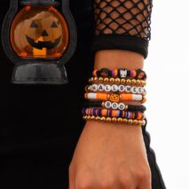 Halloween Layered Pumpkin Ghost Spider Man Charm Strench Bracelet Set - ArtGalleryZen