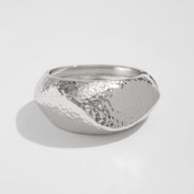 Hammered Gold Silver Plated Irregular Wide Cuff Bangle Bracelet - ArtGalleryZen
