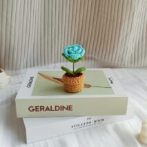 Hand-knitted Potted Crochet Flower - ArtGalleryZen