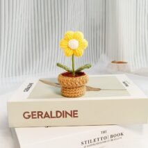 Hand-knitted Potted Crochet Flower - ArtGalleryZen