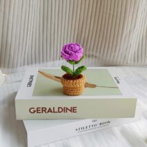 Hand-knitted Potted Crochet Flower - ArtGalleryZen