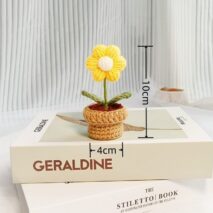 Hand-knitted Potted Crochet Flower - ArtGalleryZen