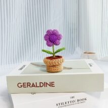 Hand-knitted Potted Crochet Flower - ArtGalleryZen