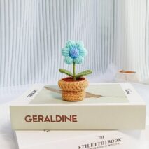 Hand-knitted Potted Crochet Flower - ArtGalleryZen