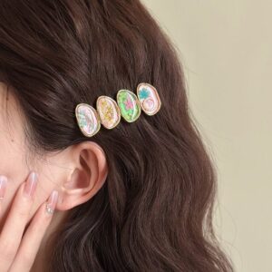 Handmade Baroque Sweet Floral Amber Hair Clip - ArtGalleryZen