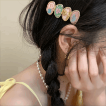Handmade Baroque Sweet Floral Amber Hair Clip - ArtGalleryZen