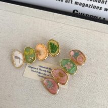 Handmade Baroque Sweet Floral Amber Hair Clip - ArtGalleryZen