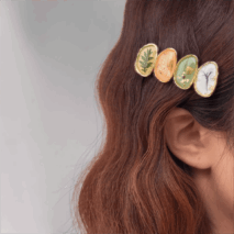 Handmade Baroque Sweet Floral Amber Hair Clip - ArtGalleryZen