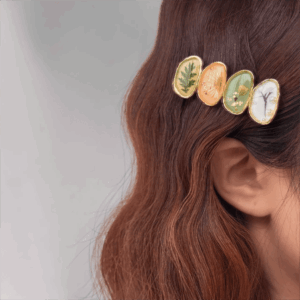 Handmade Baroque Sweet Floral Amber Hair Clip - ArtGalleryZen