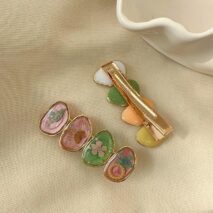 Handmade Baroque Sweet Floral Amber Hair Clip - ArtGalleryZen