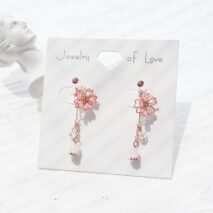 Handmade Cherry Blossom Dangle Earrings - ArtGalleryZen