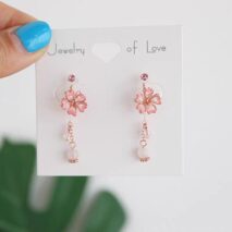 Handmade Cherry Blossom Dangle Earrings - ArtGalleryZen