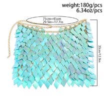 Handmade Colorful Rhombic Sequins Patchwork Strappy Nightclub Party Skirt - ArtGalleryZen