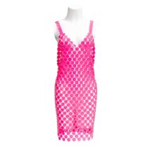 Handmade Colorful Squamous Sequins Patchwork Rave Party Mini Dress - ArtGalleryZen