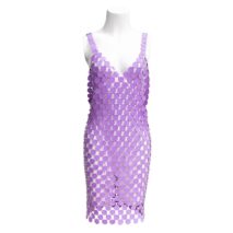 Handmade Colorful Squamous Sequins Patchwork Rave Party Mini Dress - ArtGalleryZen