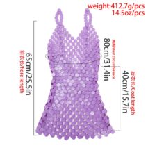 Handmade Colorful Squamous Sequins Patchwork Rave Party Mini Dress - ArtGalleryZen