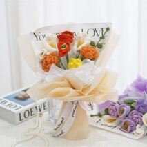 Handmade Crochet Corn Poppy Flower - ArtGalleryZen