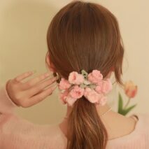 Handmade Crochet Lily Of The Valley Chignon Hair Band - ArtGalleryZen