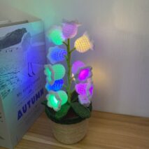 Handmade Crochet Lily Of The Valley Night Light - ArtGalleryZen