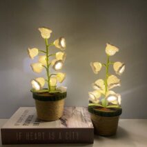 Handmade Crochet Lily Of The Valley Night Light - ArtGalleryZen
