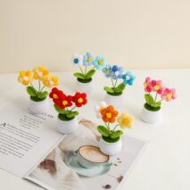 Handmade Crochet Potted Daisy Flower - ArtGalleryZen
