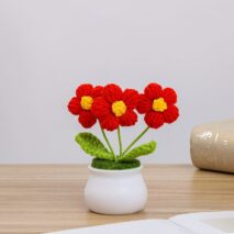 Handmade Crochet Potted Daisy Flower - ArtGalleryZen