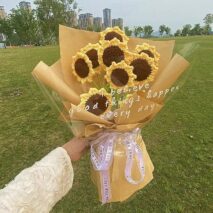 Handmade Crochet Sunflower - ArtGalleryZen