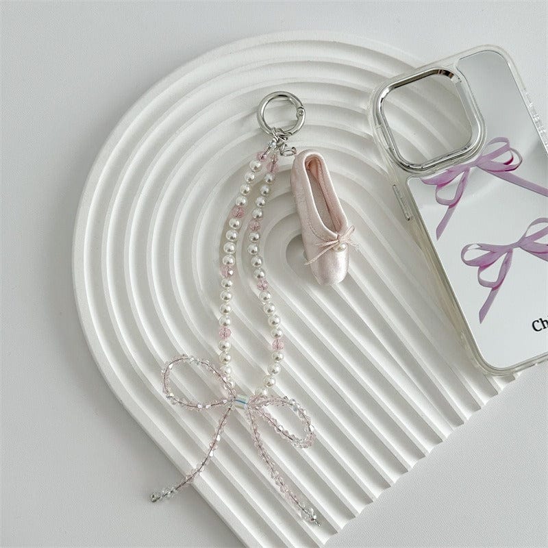Handmade Crystal Seed Bead Pearl Dance Theatrical Phone Strap - ArtGalleryZen
