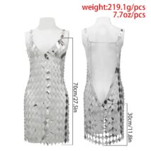 Handmade Glitter Rhombic Sequin Dress - ArtGalleryZen