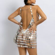 Handmade Glitter Rhombic Sequin Dress - ArtGalleryZen