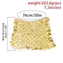 Handmade Glitter Sequins Patchwork Strappy Nightclub Party Mini Skirt - ArtGalleryZen