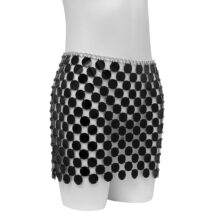 Handmade Glitter Sequins Patchwork Strappy Nightclub Party Mini Skirt - ArtGalleryZen