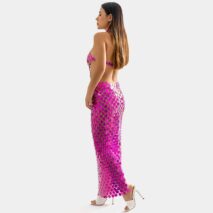 Handmade Glitter Squamous Sequins Patchwork Long Dress - ArtGalleryZen
