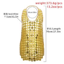 Handmade Glitter Squamous Sequins Patchwork Nightclub Party Strappy Dress - ArtGalleryZen