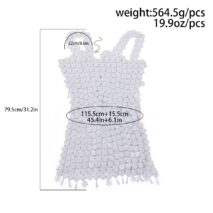Handmade Gold Silver Plated Sequins Tassel Patchwork Nightclub Party Strappy Dress - ArtGalleryZen