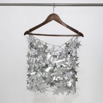 Handmade Gold Silver Tone Hollow Star Sequins Strappy Rave Party Skirt - ArtGalleryZen