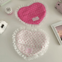 Handmade Heart Lace Fabric Removable Pillow Coaster - ArtGalleryZen