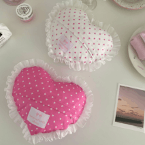 Handmade Heart Lace Fabric Removable Pillow Coaster - ArtGalleryZen