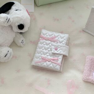 Handmade Heart Satin Bowknot A6 Fabric Book Cover - ArtGalleryZen