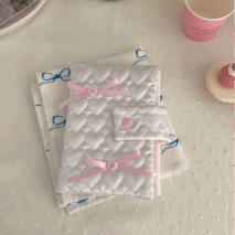 Handmade Heart Satin Bowknot A6 Fabric Book Cover - ArtGalleryZen